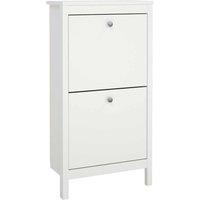 Indoor Furniture Group Furniture To Go Madrid Shoe Cabinet 2 Flap Door White, White