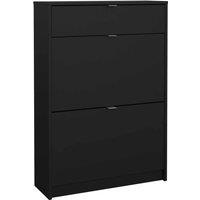 Indoor Furniture Group Furniture To Go Shoes Shoe Cabinet 2 Flip Down Doors 1 Drawer In Matt Black, Black