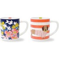 Portico Designs Ltd Set Of 2 Joules Bright Side Stackable Mugs, Multi