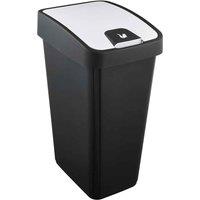 Keeeper Premium Waste Bin With Flip Lid 45 Litre - Black Silver, Multi