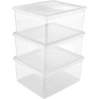Keeeper Set Of 3 Storage Boxes With Lid And Air Control System 18 Litre, Multi
