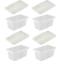 Keeeper Set Of 4 Storage Box & Lid 7 Litre With Turn Around Stacking System, Multi