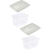 Keeeper Set Of 2 Storage Box 45 Litre With Lid Turn Around Stacking System, Multi