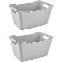 Keeeper Storage Box 6L Textured Surface Grey - Set Of 2, Grey