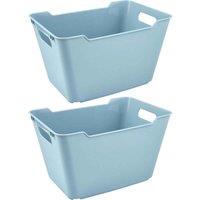 Keeeper Storage Box 12L Textured Surface Blue - Set Of 2, Blue