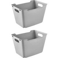 Keeeper Storage Box 20L Textured Surface Grey - Set Of 2, Grey