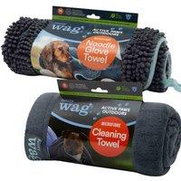 Henry Wag Towel Large 150 x 100cm/Drying Glove Combo, Grey