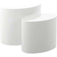Indoor Furniture Group Mice Oval Coffee Table In White Set Of 2, White