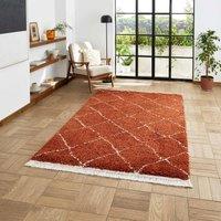 Think Rugs Boho Rust Runner 60 x 230cm Polypropylene Berber 5413, Brown