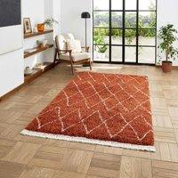 Think Rugs Boho Rust Rectangle 080 x 150cm Polypropylene Berber 8280, Brown