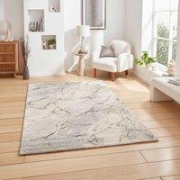 Think Rugs Geneva Silver Rectangle 120 x 170cm Polypropylene Berber 1614, Silver