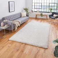 Think Rugs Sierra Cream Rectangle 200 x 290cm Polypropylene Plain Shaggy 9000, Cream