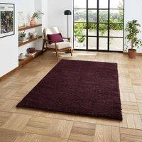 Think Rugs Sierra Purple Rectangle 200 x 290cm Polypropylene Plain Shaggy 9000, Purple