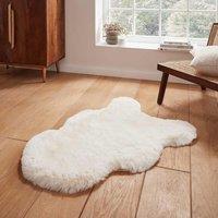 Think Rugs Super Teddy Ivory Rectangle 060 x 090cm Polyester Plain Shaggy Single Sheepskin