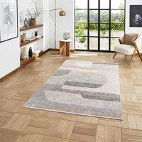 Think Rugs Whisper Beige Rectangle 152 x 230cm Polyester Modern H1068, Brown