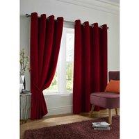 Luxury Living Velvet Blackout 66 x 72 Red Ring Top Curtains, Red
