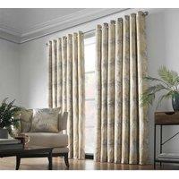 Luxury Living Fiji 66" x 72" Ochre Ring Top Curtains, Yellow