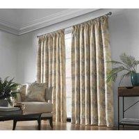 Luxury Living Fiji 90" x 108" Ochre Taped Top Curtains, Yellow