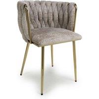 2 X Ontario Chenille Effect Mink Dining Chairs, Brown