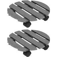 vidaXL Plant Trolleys 2 pcs Grey 30x7.5cm WPC, Grey