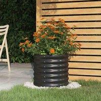 vidaXL Garden Planter Powder-coated Steel 40x40x36 cm Anthracite, Grey