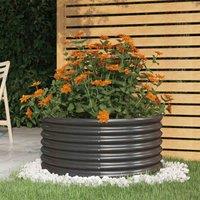 vidaXL Garden Planter Powder-coated Steel 80x80x36 cm Anthracite, Grey