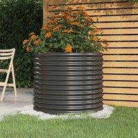 vidaXL Garden Planter Powder-coated Steel 80x80x68 cm Anthracite, Grey
