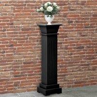 vidaXL Classic Square Pillar Plant Stand Black 17x17x66cm MDF, Black