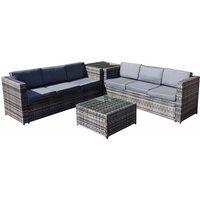 Oseasons Malta Rattan 6 Seater Corner Set In Walnut Grey, Brown