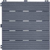 Oseasons Cosmpolitan pack Of 10 Eco Interlocking 30X30Cm Decking Tiles In Cool Grey, Grey