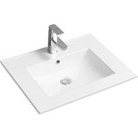 Limoge 4001A Ceramic 61Cm Thin-edge Inset Basin With Scooped Bowl, White