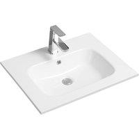 Limoge 4010 Ceramic 61Cm Thin-edge Inset Basin With Oval Bowl, White