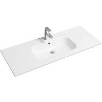Limoge 4010 Ceramic 121Cm Thin-edge Inset Basin With Oval Bowl, White