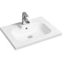 Limoge 5414 Ceramic 61Cm Mid-edge Inset Basin With Oval Bowl, White
