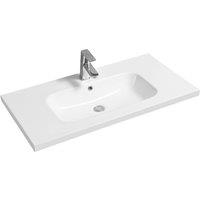 Limoge 5414 Ceramic 81Cm Mid-edge Inset Basin With Oval Bowl, White