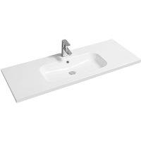 Limoge 5414 Ceramic 121Cm Mid-edge Inset Basin With Oval Bowl, White