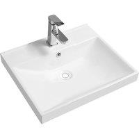 Limoge 5409 Ceramic 51Cm Thick-edge Inset Basin With Scooped Full Bowl, White