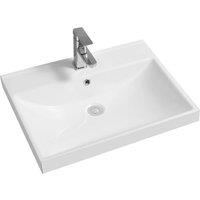 Limoge 5409 Ceramic 60.5Cm Thick-edge Inset Basin With Scooped Full Bowl, White