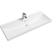 Limoge 5409 Ceramic 120.5Cm Thick-edge Inset Basin With Scooped Full Bowl, White
