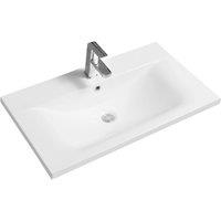 Limoge 5089 Ceramic 81Cm Thin-edge Inset Basin With Dipped Bowl, White