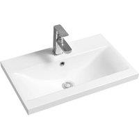 Limoge 5004 Ceramic 61Cm Mid-edge Inset Basin With Dipped Bowl, White