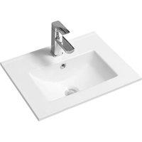 Limoge 4003 Ceramic 51Cm Thin-edge Inset Basin With Deep Scoop, White