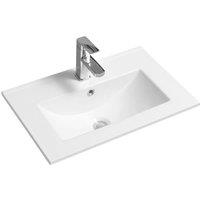 Limoge 4003 Ceramic 61Cm Thin-edge Inset Basin With Deep Scoop, White