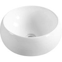 Limoge 7812 Ceramic Domed Round Countertop Basin, White
