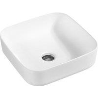 Limoge 7839 Ceramic Vert Square Countertop Basin, White