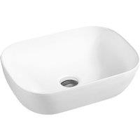 Limoge 7840 Ceramic Vert Oblong Countertop Basin, White
