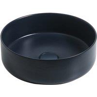 Limoge 7844 Ceramic Vert Round Countertop Basin In Dark Blue, Blue