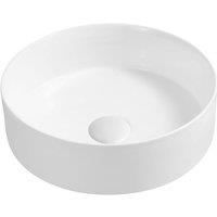 Limoge 7844 Ceramic Vert Round Countertop Basin In Matte White, White