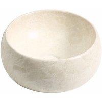 Limoge 7812 Ceramic Domed Round Countertop Basin In Stone Effect, White