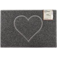 Oseasons Heart Small Embossed Doormat In Grey, Grey